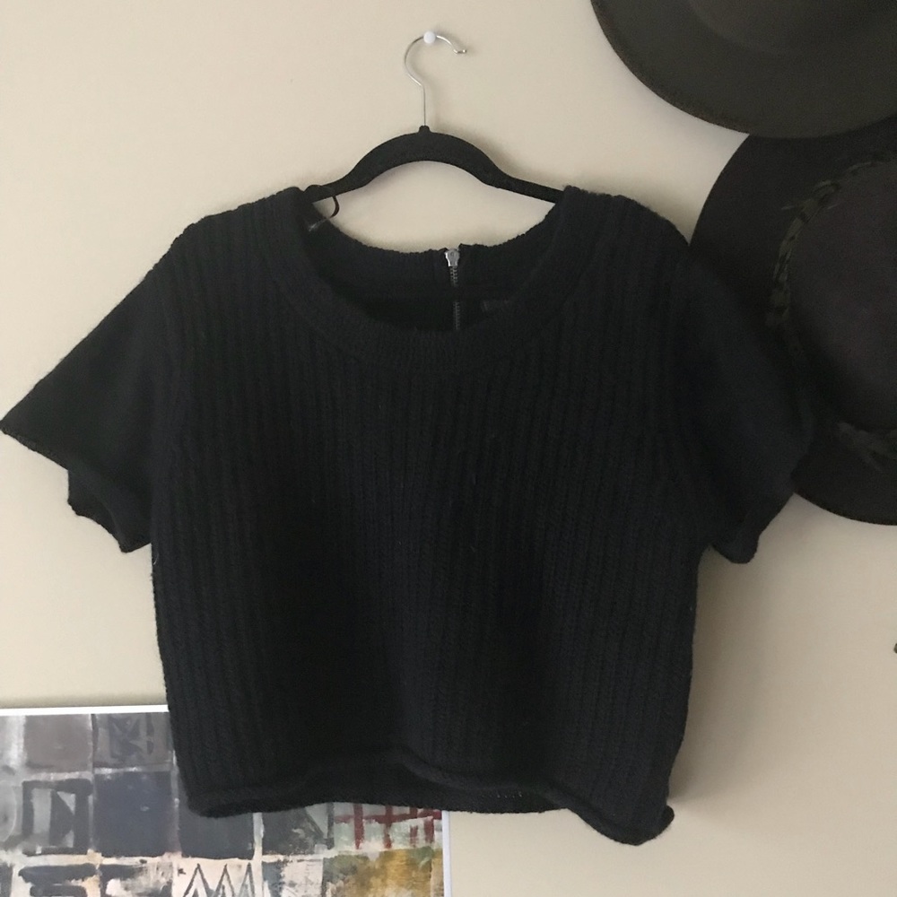Cropped Sweater with sexy back zipper